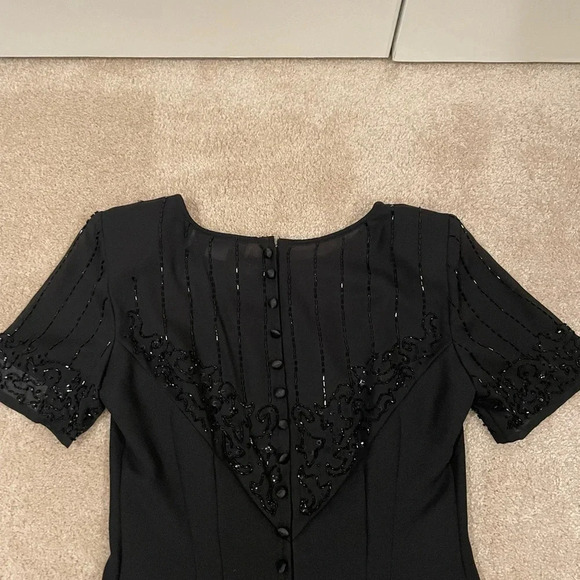 Vintage Black Beaded Dress - Picture 5 of 9